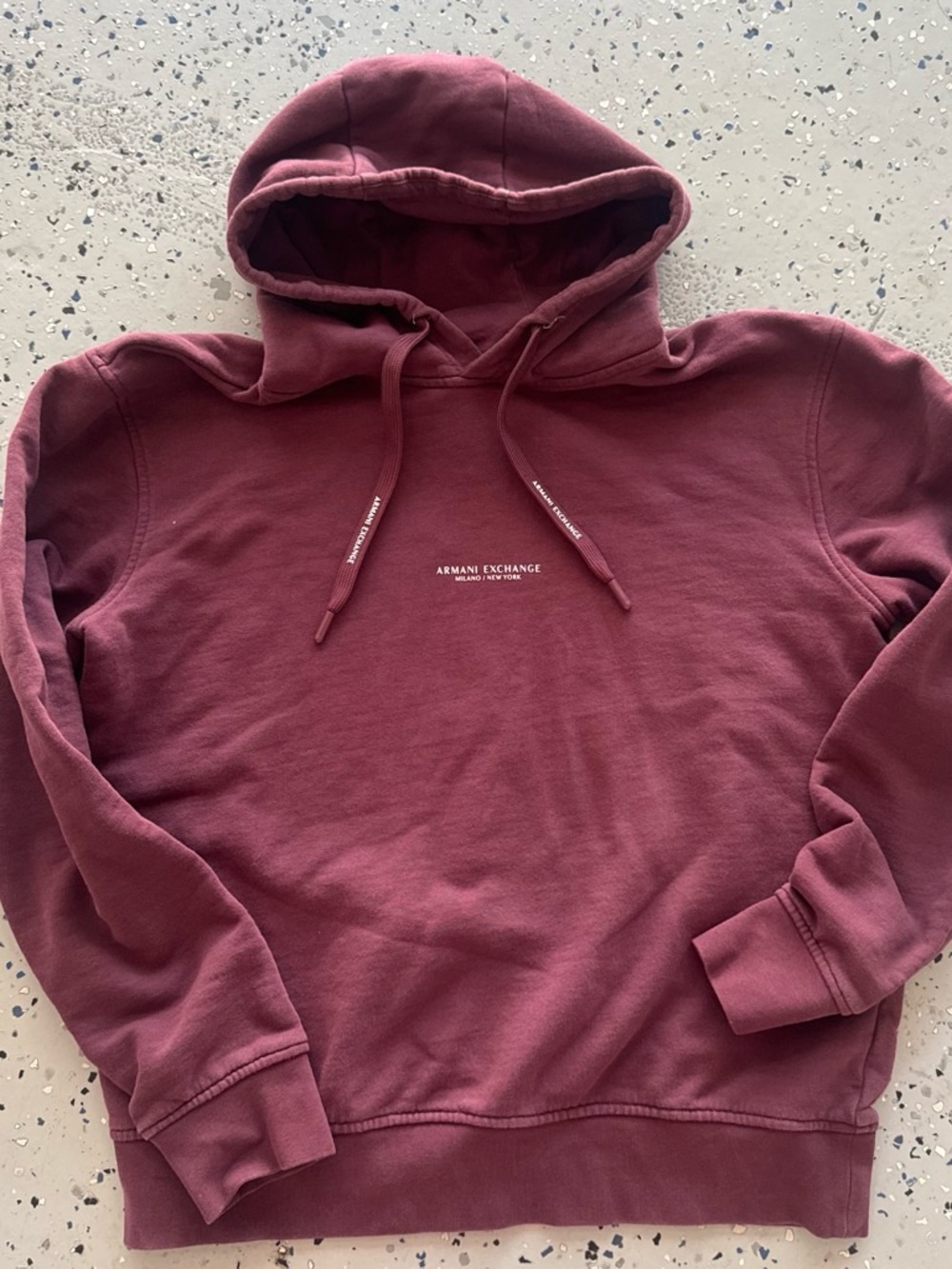 Armani Exchange Men's Maroon Crewneck Hoodie